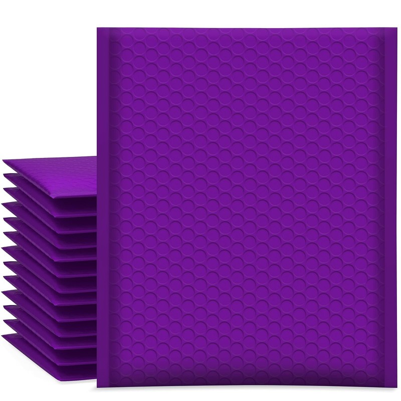 Bubble Mailers 8.5×12 Inch Purple 25 Pack Usable Size 8.5×11 Poly Padded Enve…
