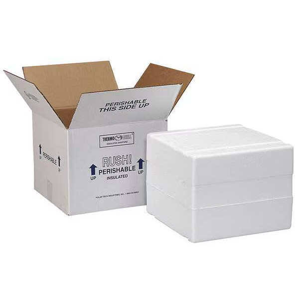 Polar Tech Industries Insulated Multi-Depth Bio Shipper Foam & Carton XM19C