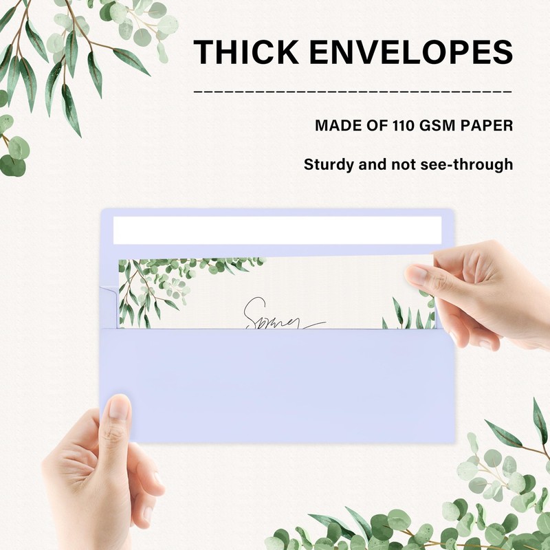 50 Pack #10 Business Envelopes, Self Seal Standard Lavender Envelopes for Secure gallery