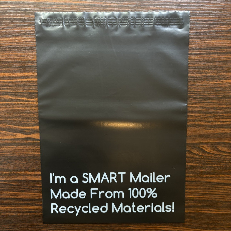 100% Recycled Poly Mailers Shipping Envelopes, Black Color and Eco Friendly