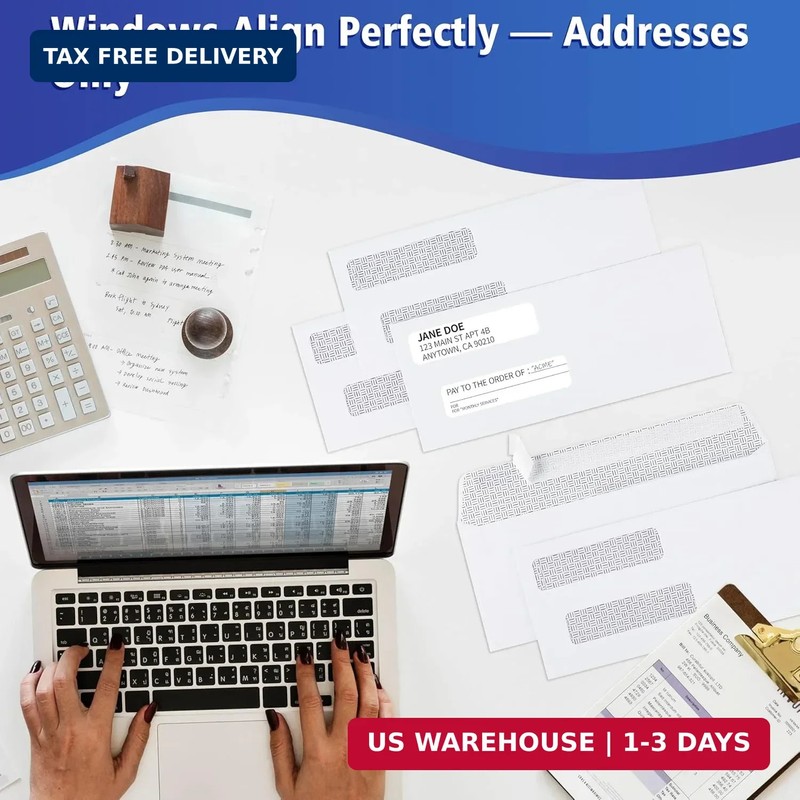 #8 Double Window Security Check Envelopes,Double Window Self Seal Security Envel gallery
