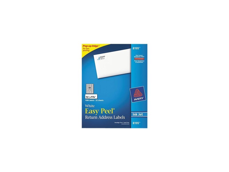 Avery Easy Peel Return Address Labels, Sure Feed Technology, Permanent Adhesive,