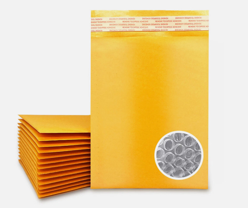 Made In USA 4x8 #000 Kraft Self Seal Bubble Mailer Padded Envelope 500 Pack gallery