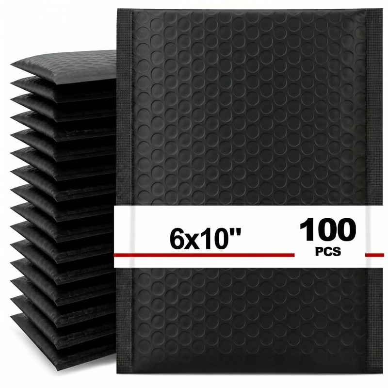100 Pack Bubble Mailers 6×10″, Usable Size 6×9″ Self Seal Padded Envelopes Op…