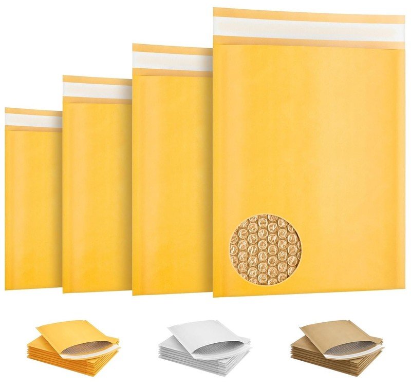 Yellow Kraft Bubble Mailer Envelopes, 14.5 x 19 Inches. 100 Pack