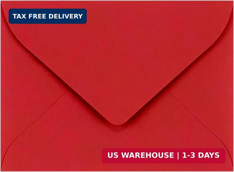 LUXPaper #17 Mini Envelopes | 2 11/16″ x 3 11/16″ | Ruby Red | 80lb. Text | 50 Q