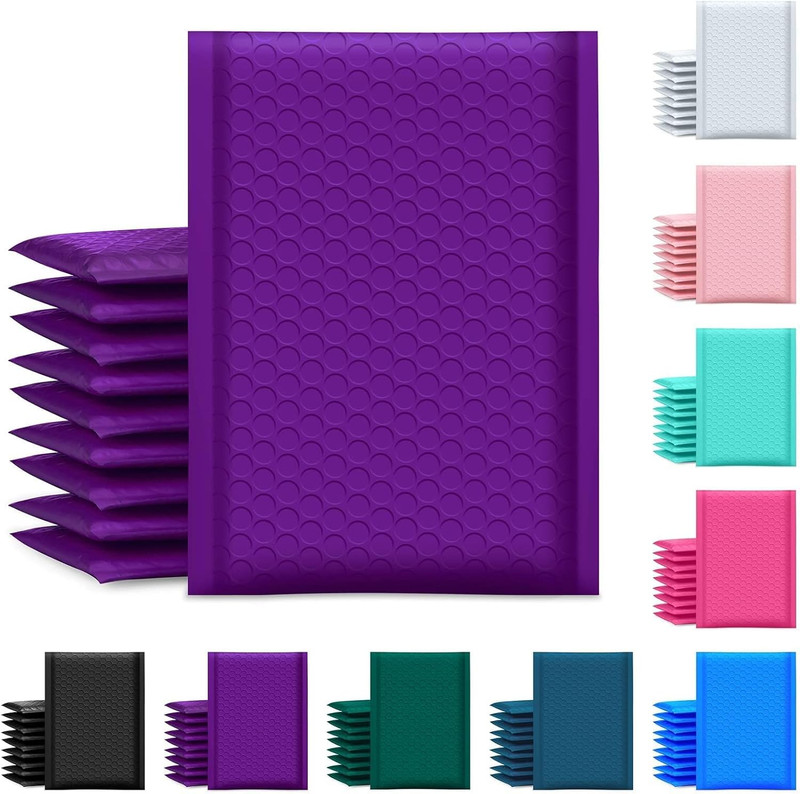 Bubble Mailer 6X10 Inch 100 Pack Usable Size 6X9 Inch Purple Poly Padded Envelop