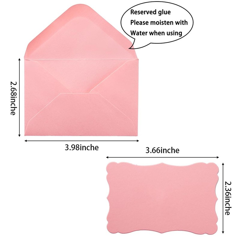 100 Pack Mini Envelopes with Note Cards in 5 Colors for Wedding, Birthday, Ba... gallery