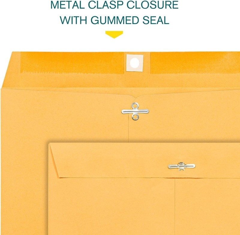 10x13 Clasp Envelopes - 15 Pack Brown Kraft for Home & Business Security gallery