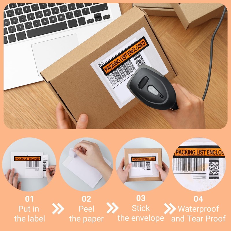 1000 Pcs 4" x 5" Clear Adhesive Packing List Shipping Pouches，Shipping Label ... gallery