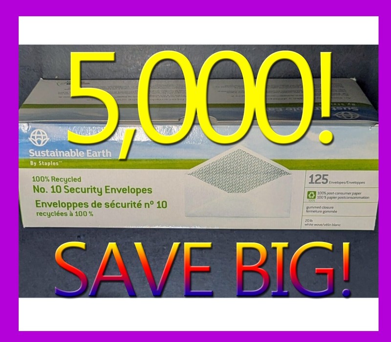 SALE⭐ BULK LOT 5000 Security Solid White Letter Office Envelopes 750 1000 1500