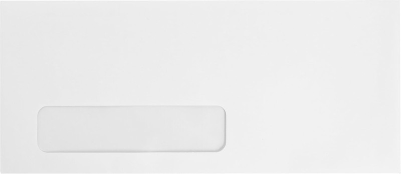 500 #10 Left Window Envelopes Thick Gummed Seal Single Window Envelopes