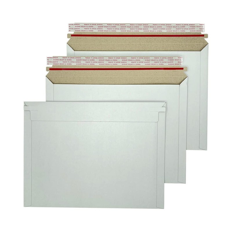 Burasari 30 Pack White Rigid Mailers 12.5×9.45 Inches – Can Keep Flat Kraft Card