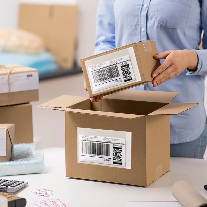 1000 PCS 7x10 Inch Clear Packing List Envelopes Adhesive Shipping Label gallery