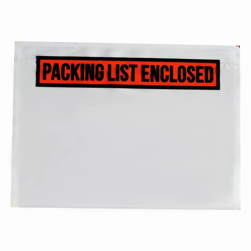 100 PCS 7.5x 5.5 Clear Self-Adhesive Packing List Envelopes, Pouch, Mail