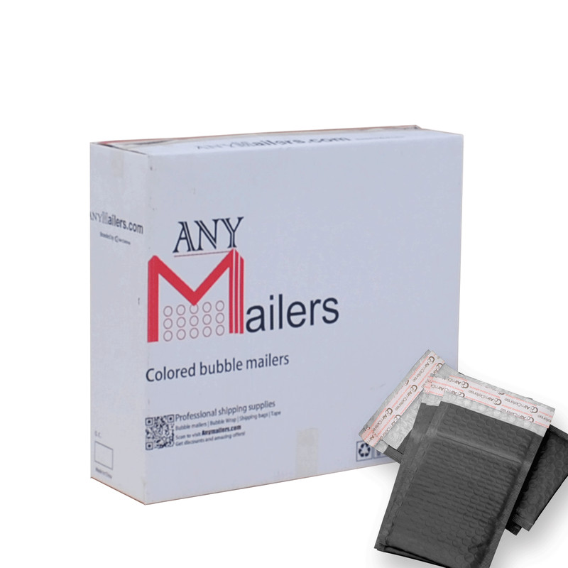 AirnDefense 1000 #000 4X8″ Black Shipping Padded Envelope Poly Bubble Mailers