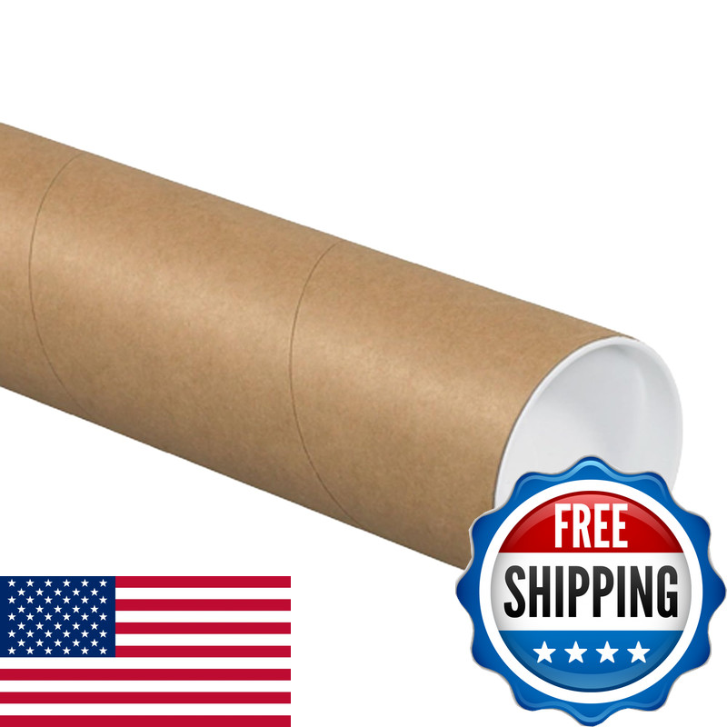 Box Usa Aviditi Cardboard Tubes Caps 42L X 4W X 4H Pack Of 12 Poster Tube For