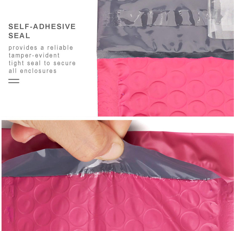 Bubble Poly Padded Envelope Mailers Shipping Size 8.5 x 12 Pink 100 Units gallery