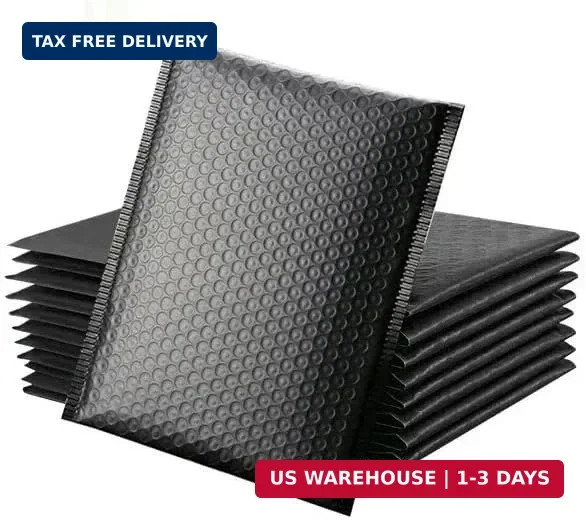 Water Resistant Bubble Envelope Mailers [10 Pack] 4 inch x 7 inch #000 Black gallery