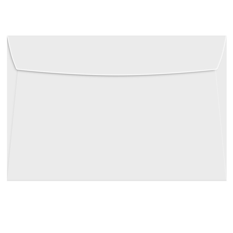 6 x 9 White Booklet Envelopes, 28w(105gsm), Gummed Seal, 50 per Pack