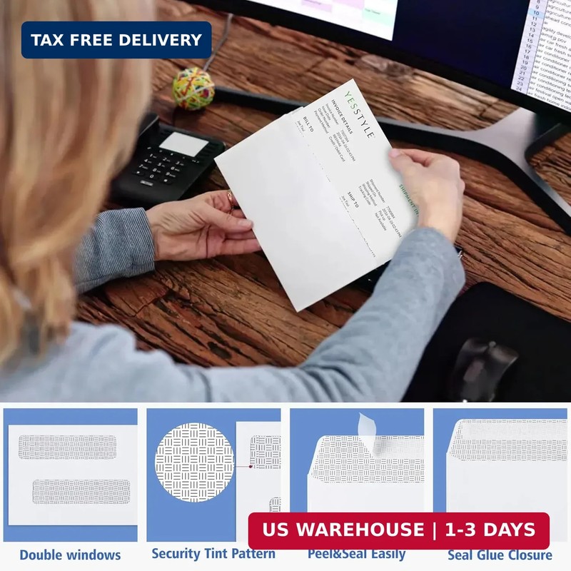 #8 Double Window Security Check Envelopes,Double Window Self Seal Security Envel gallery