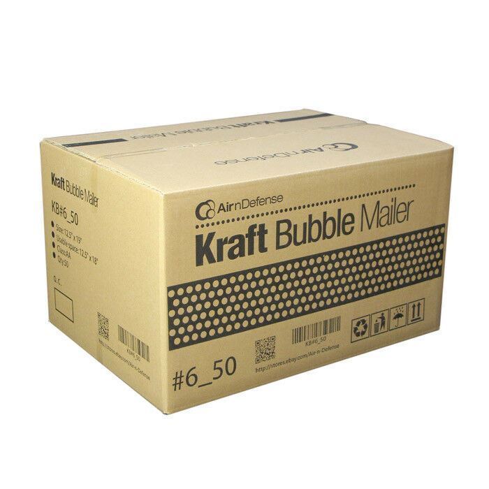 300 #6 12.5 x 19 Kraft Bubble Padded Envelopes Mailers Shipping Bags AirnDefense gallery