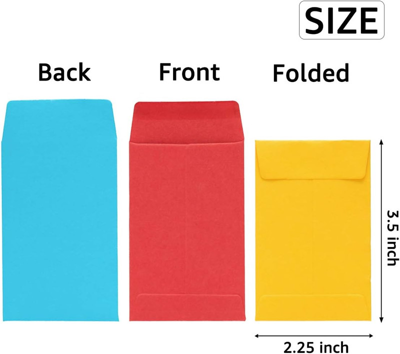 100 Pieces Colorful Small Coin Envelopes Self-Adhesive Seed Envelopes Mini Parts gallery