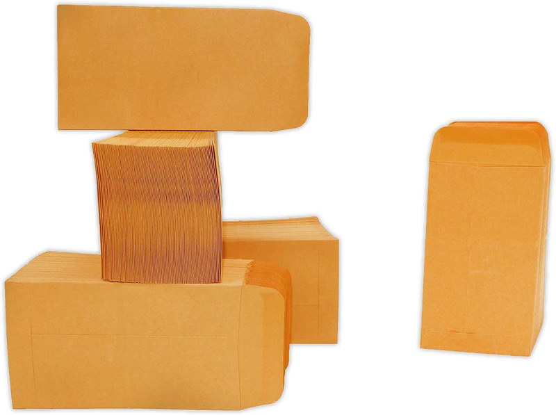 500 PCS #7 Coin Envelopes, 3.5 X 6.5 Inches Brown Kraft Envelopes Classic Small gallery