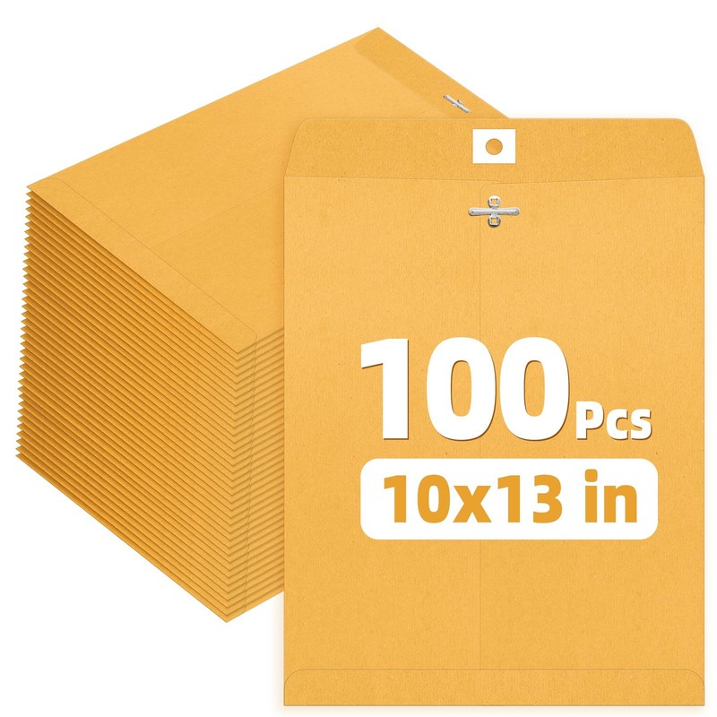 SUNEE Manilla Envelops, 10″x13″ Brown Kraft Envelopes with Clasp 10×13, brown