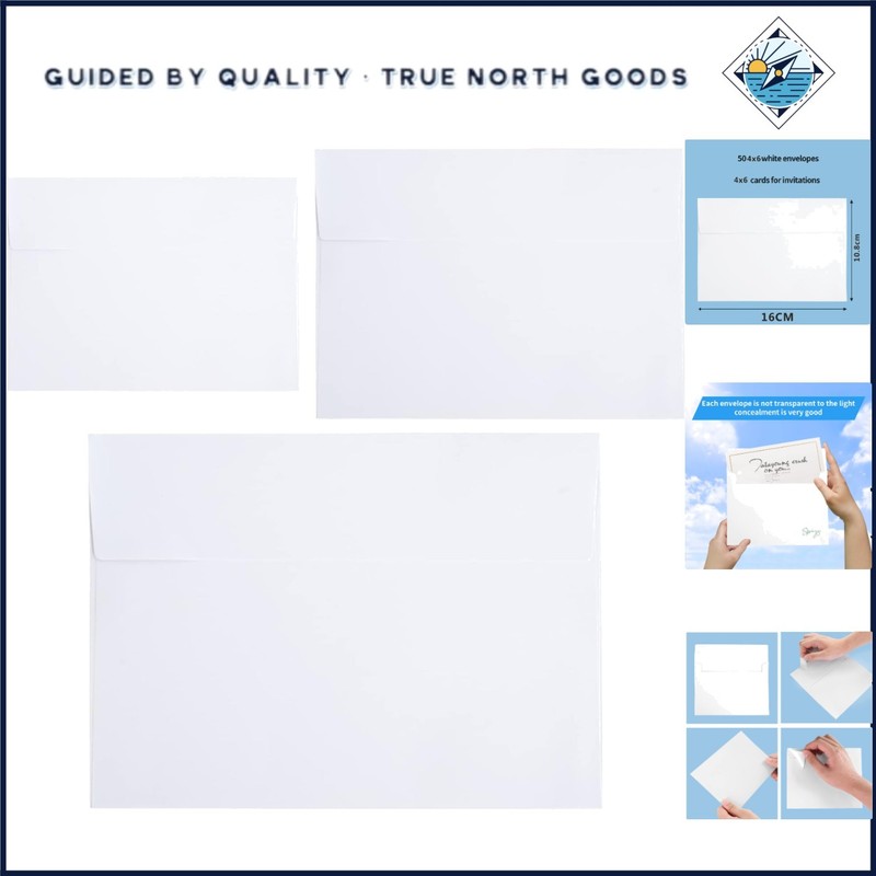 Pack of 50 A4 White Envelopes, Perfect for Graduation and Wedding Invitations