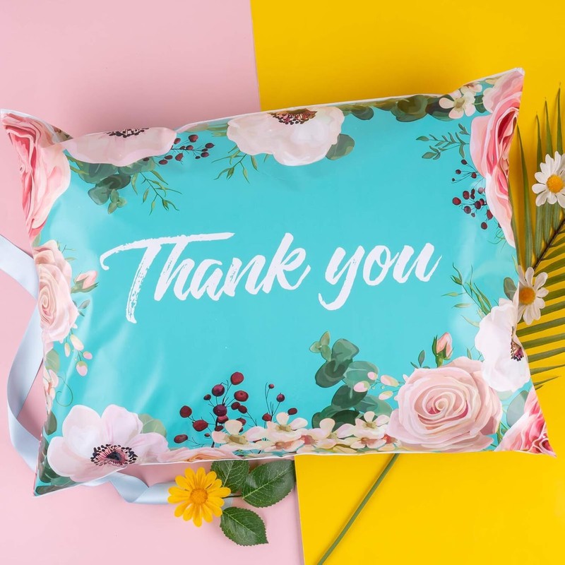 RUSPEPA 14.5X19 Inch Poly Mailers Shipping Bags Thank You Notes Flowers Surround gallery