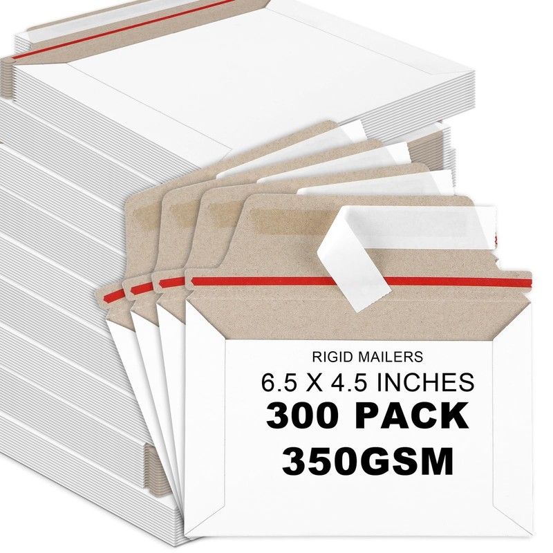 300 Pcs Rigid Mailers 6.5x4.5" Self-Seal Envelopes for Postcards, Photos & Comic gallery