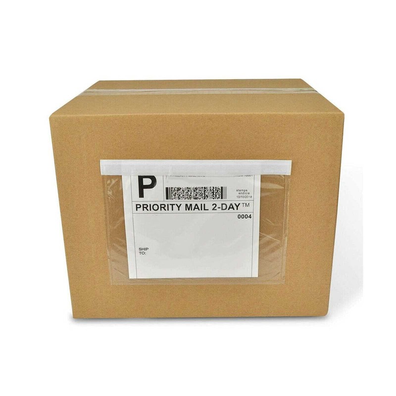 100 Pack Packing List Pouches 7.5x5.5 Inch Shipping Label Envelopes Clear gallery