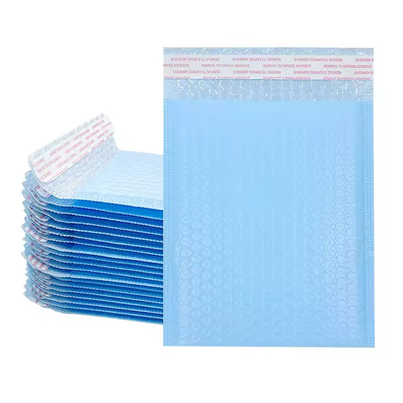 100 Piece All Sizes Light Blue Bubble Mailers Self Seal Envelopes Free Shipping