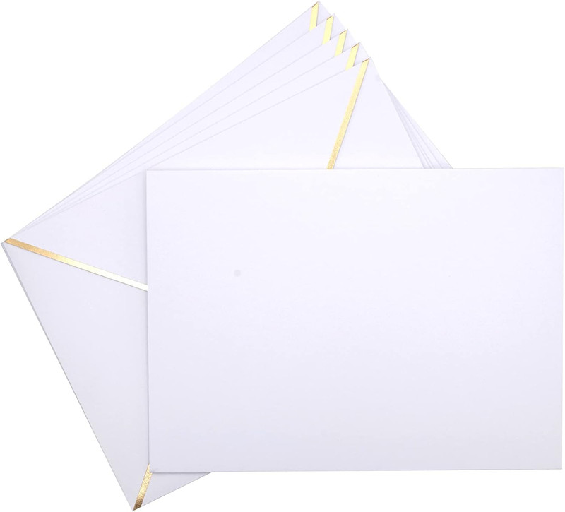 A7 Envelopes - V Flap Foil Border Luxury Mailing Envelopes for 5" X 7" Cards - gallery