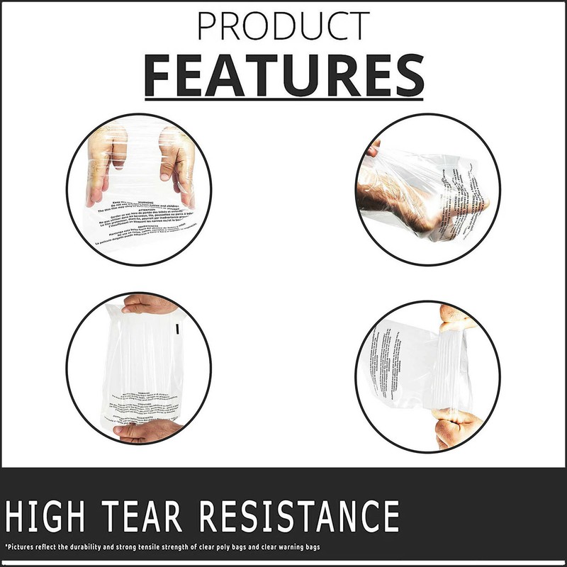 1000 10x13 Premium Suffocation Warning Clear Plastic Self Seal Poly Bags 1.5 Mil gallery