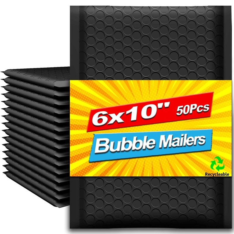 Axidou Bubble Mailers 6×10 Inches 50 Pack, Waterproof and Tear-Resistant Padd…