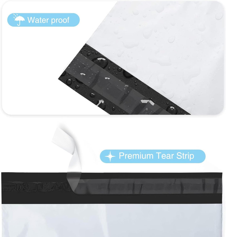 10X13 200 Pcs White Poly Mailers Shipping Envelopes, Self-Sealing Envelopes, Bou gallery