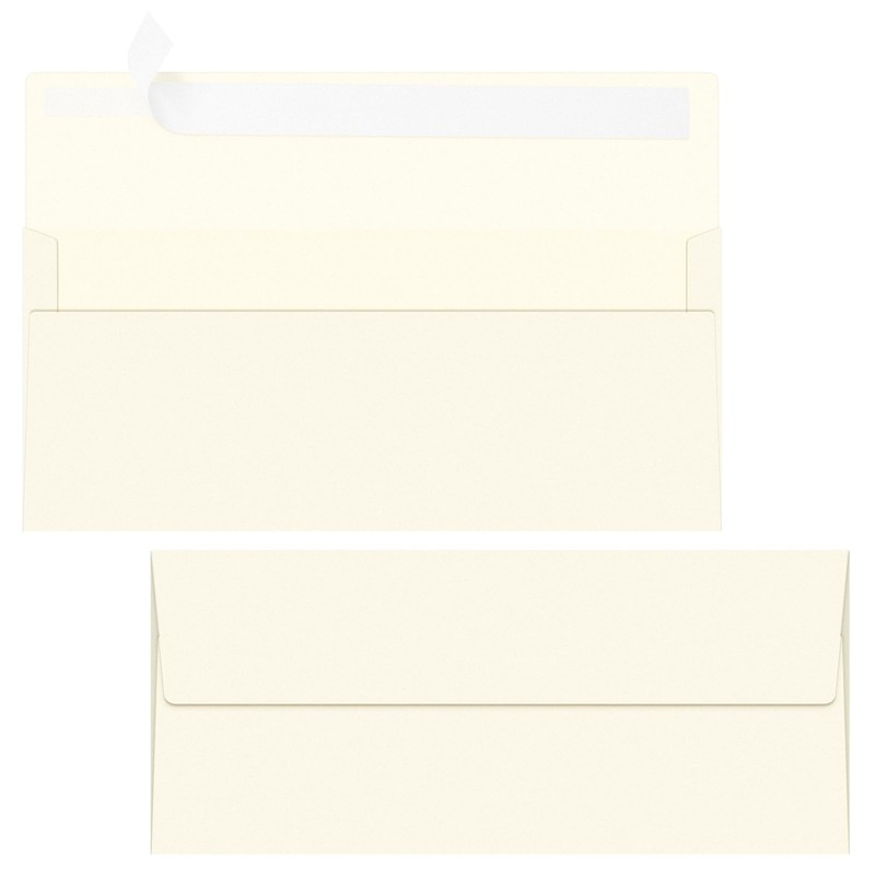 100 Qty #10 Natural Business Envelopes 80 lb 4-1/8” x 9-1/2” Peel Press Let…