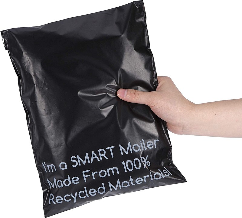SMART 10×13 Recycled Poly Mailers – 100 Pack of Black Eco-Friendly Packaging …