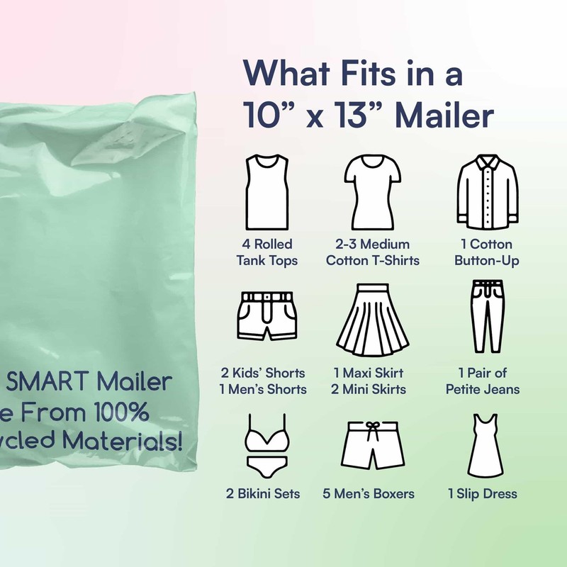 100 Count, 10x13 inch 100% Recycled Poly Mailers Eco Friendly Packaging Envel... gallery