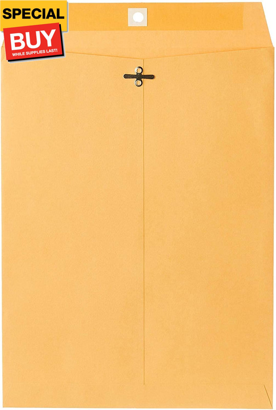 Mailing Envelopes, Clasp Closure, 9" X 12", All-Purpose 24-lb Paper, Brown Kraft gallery