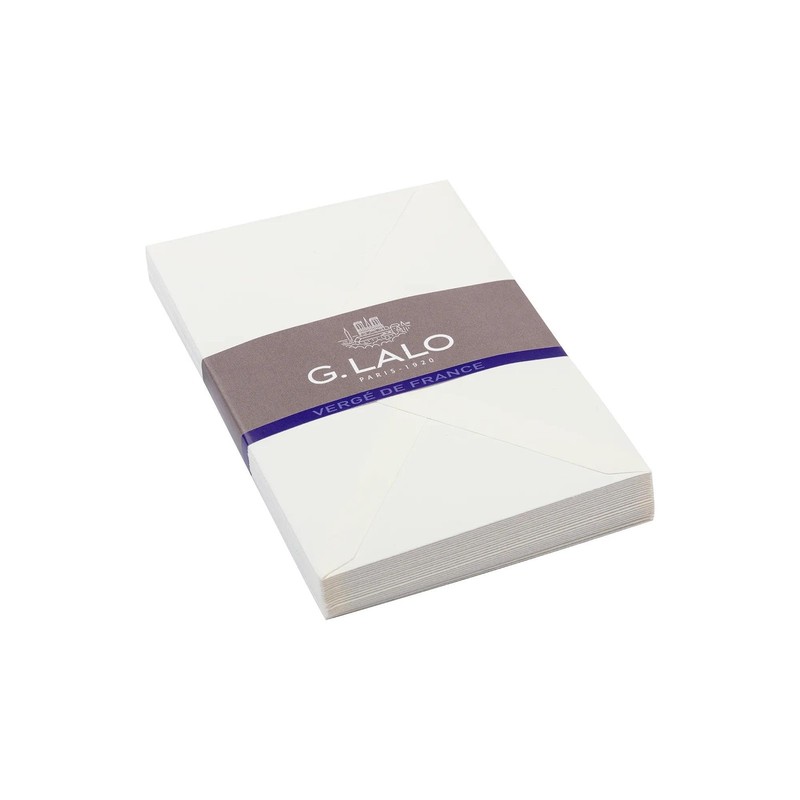 25 PCS Lalo 21400L Verg De France White Gummed Lined C6 Envelopes Set