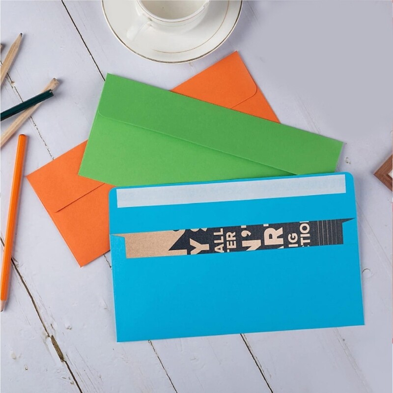 50 Pieces Business Envelopes Colorful Envelopes Self Seal Standard Envelopes