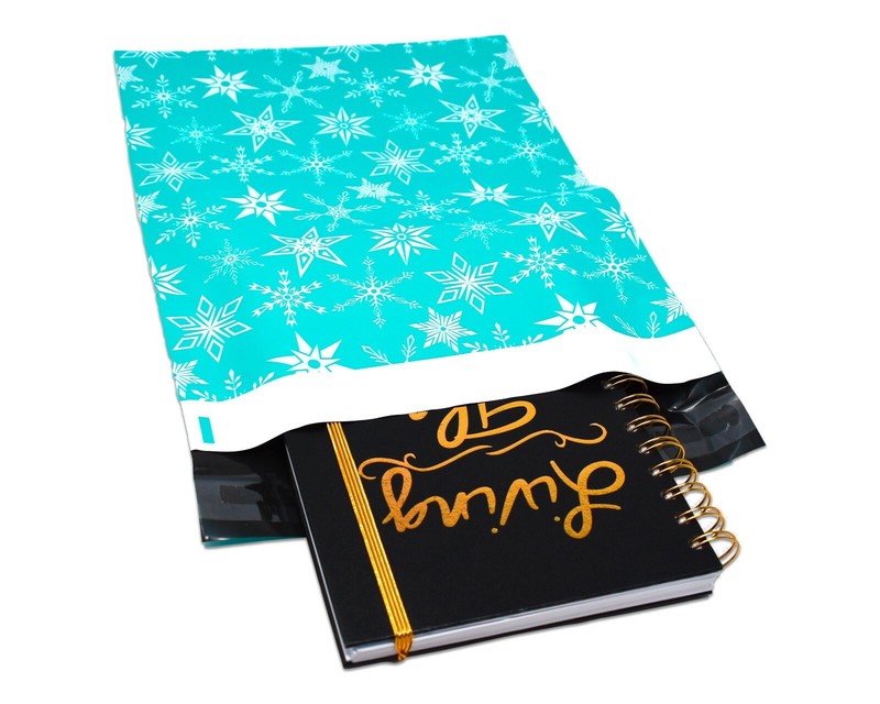 NEW 10x13 Fall, Christmas, Snowmen, Teal Snowflakes, Trees Poly Shipping Mailers gallery