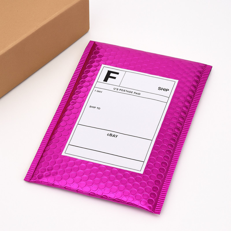Metallic Pink Bubble Mailers 6.5x10 Padded Poly Envelopes Self Seal Waterproof gallery