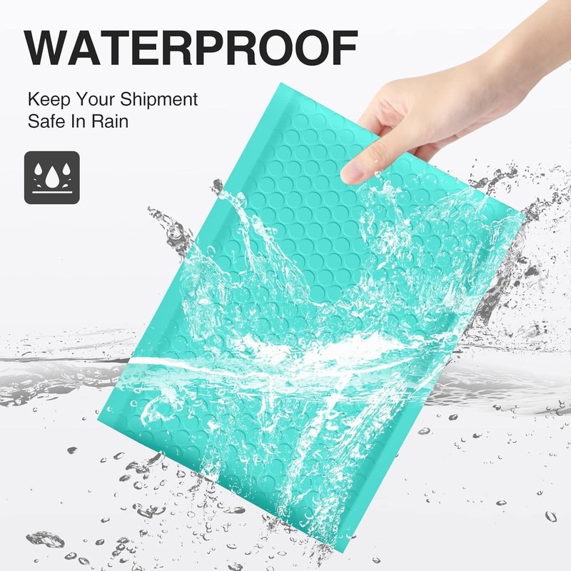 25pc Poly Padded Envelopes, Teal 10.5x16 Inch Bubble Mailers gallery
