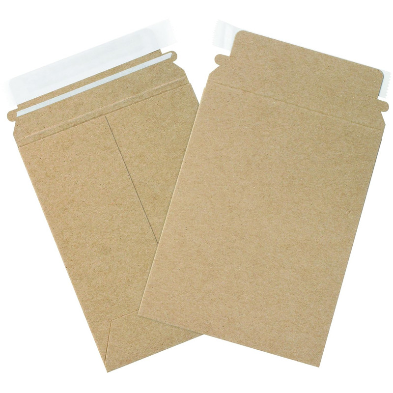 6 X 8' Stayflats Brand Rigid Flat Mailers, Kraft (Pack of 100) Photo Document Ma gallery