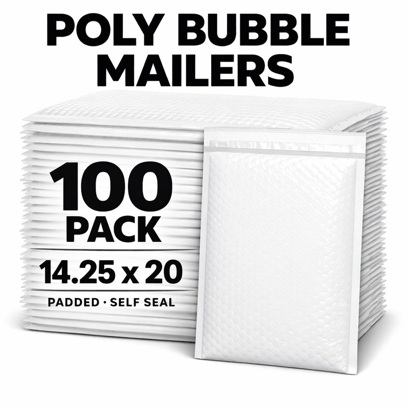 100 Poly Bubble Mailers #7 14.25×20 Large Padded Shipping Envelopes Self Seal