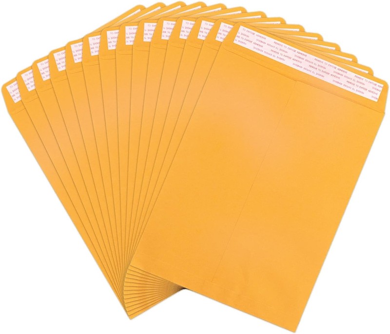 Manilla Envelopes 9×12 Self Seal 100 PCS, Goefun Brown Kraft 9×12,